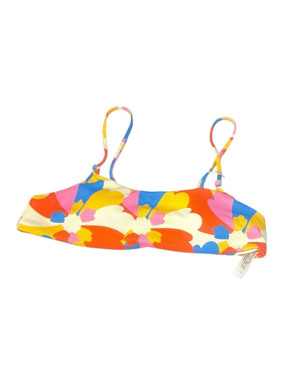 Aurelle colorful floral bikini top size large NWT